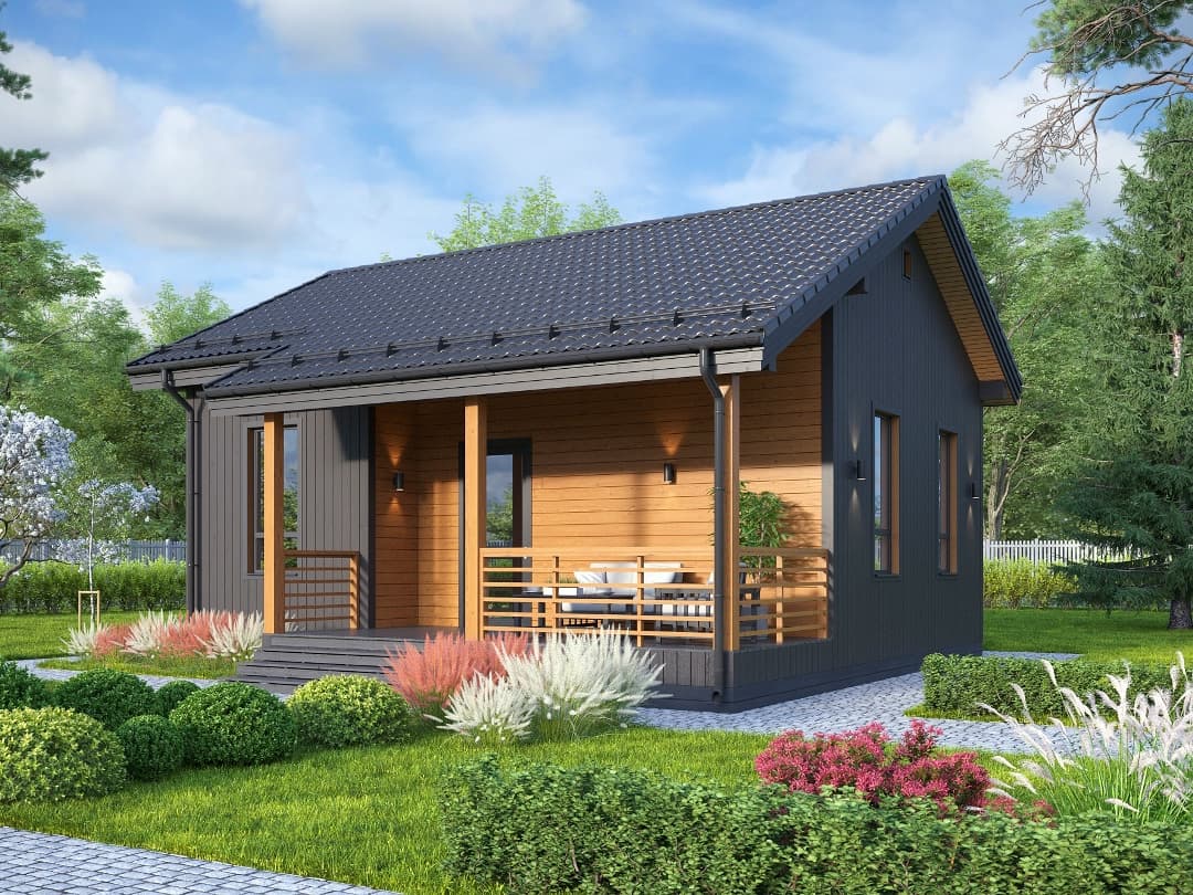 Каркасный дом «Ветла» — 64 м²