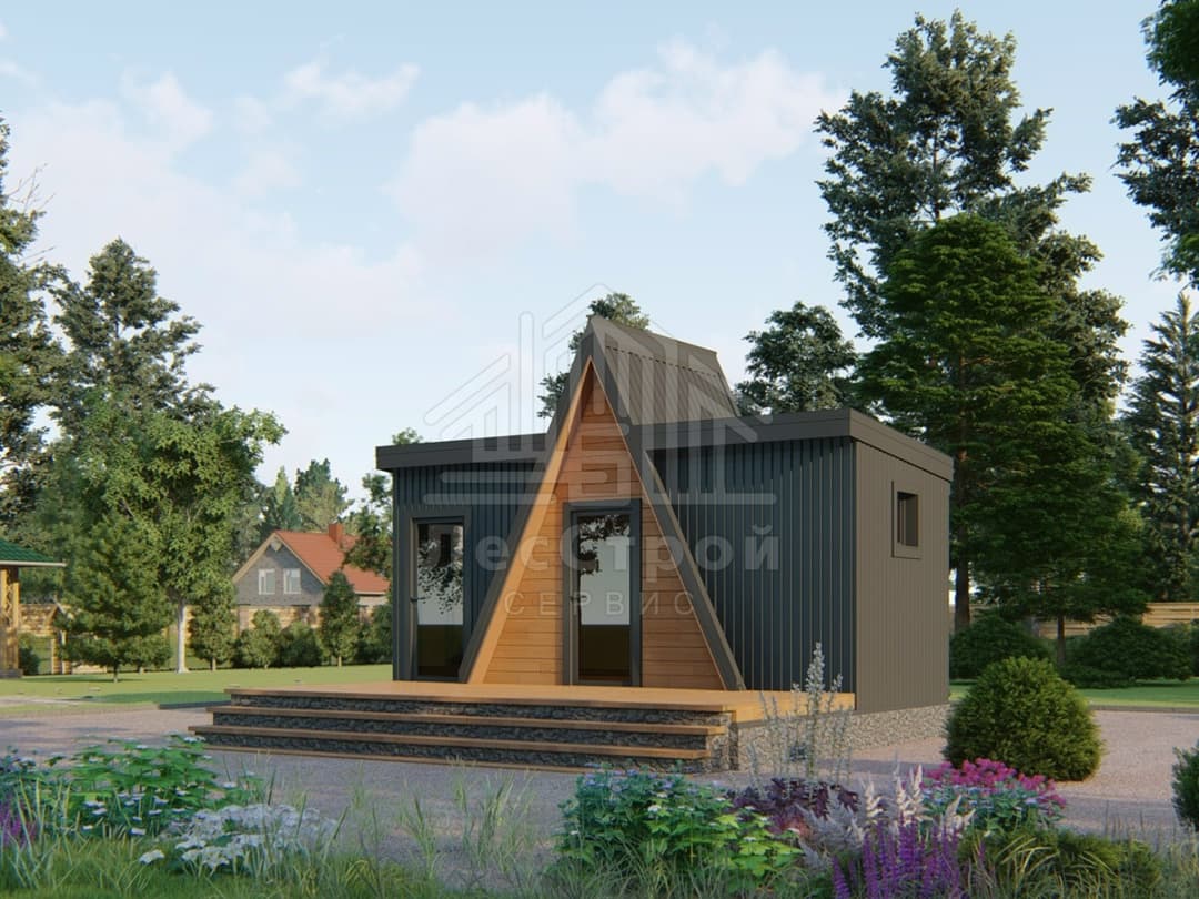 Дом-шалаш «Аист» — 30 м²